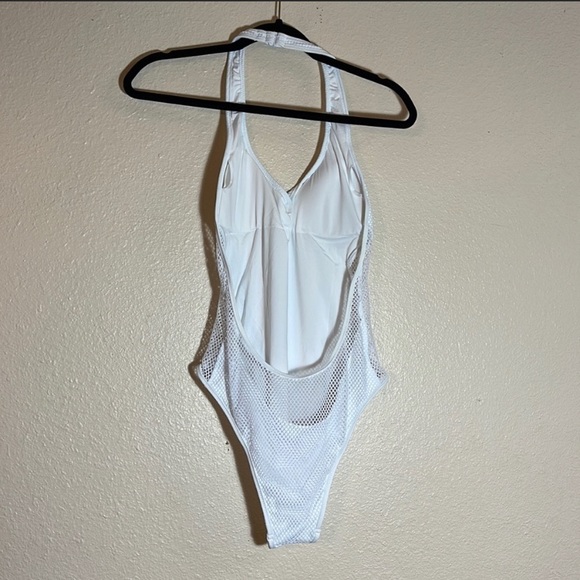 Victoria's Secret One-Piece Swimsuit Halter White Mesh Monokini size M (NWT/D) - Picture 7 of 11